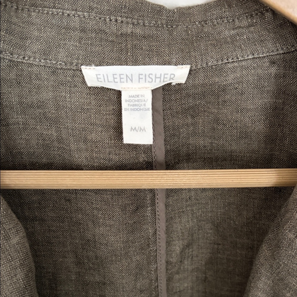 Linen Olive Green Blazer jacket - Picture 2 of 4